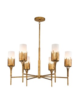 Quintiesse Żyrandol Sawgrass 6 źródeł światła Płatkowe złoto Elstead Lighting QN-SAWGRASS-6-DG-O