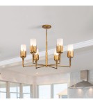 Quintiesse Żyrandol Sawgrass 6 źródeł światła Płatkowe złoto Elstead Lighting QN-SAWGRASS-6-DG-O