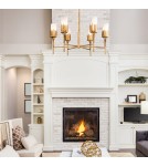 Quintiesse Żyrandol Sawgrass 6 źródeł światła Płatkowe złoto Elstead Lighting QN-SAWGRASS-6-DG-O