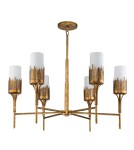 Quintiesse Żyrandol Sawgrass 6 źródeł światła Płatkowe złoto Elstead Lighting QN-SAWGRASS-6-DG-O