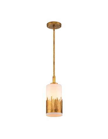 Quintiesse Lampa wisząca Sawgrass 1 źródło światła Płatkowe złoto Elstead Lighting QN-SAWGRASS-MP-DG-O