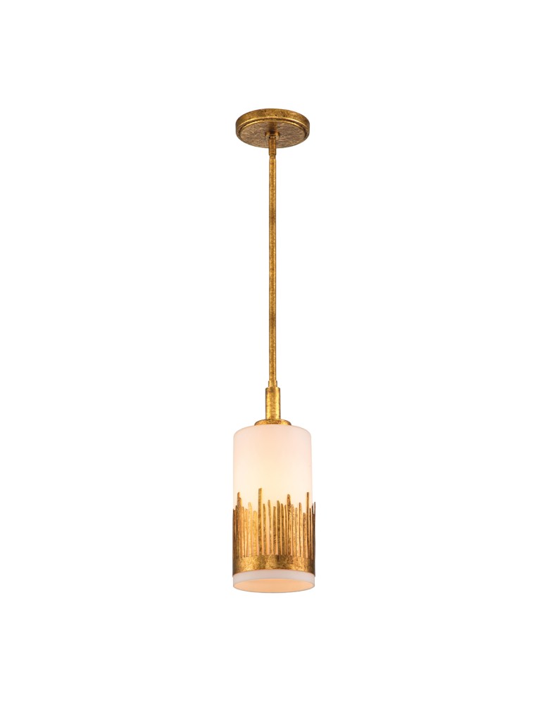 Quintiesse Lampa wisząca Sawgrass 1 źródło światła Płatkowe złoto Elstead Lighting QN-SAWGRASS-MP-DG-O