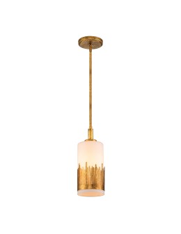 Quintiesse Lampa wisząca Sawgrass 1 źródło światła Płatkowe złoto Elstead Lighting QN-SAWGRASS-MP-DG-O