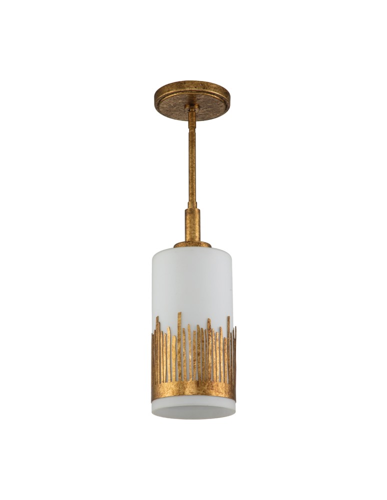 Quintiesse Lampa wisząca Sawgrass 1 źródło światła Płatkowe złoto Elstead Lighting QN-SAWGRASS-MP-DG-O