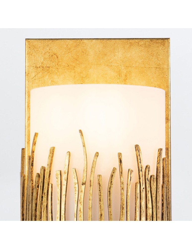 Quintiesse Kinkiet Sawgrass 1 źródło światła Płatkowe złoto Łazienkowa IP44 Elstead Lighting QN-SAWGRASS-WU-DG-O