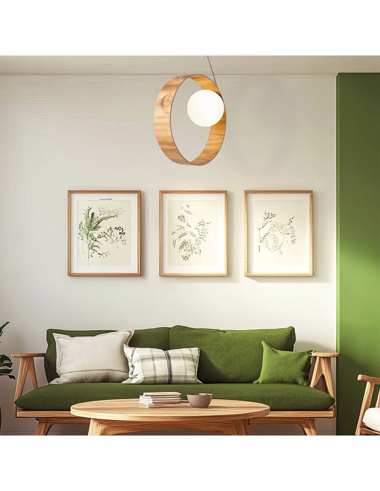 Quintiesse Lampa wisząca Sfera 1 źródło światła Elstead Lighting QN-SFERA-1P-TEAK