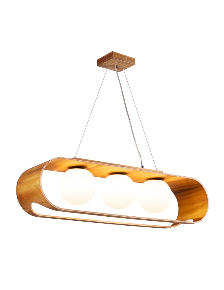Quintiesse Lampa wisząca Sfera 3 źródła światła Elstead Lighting QN-SFERA-3P-TEAK
