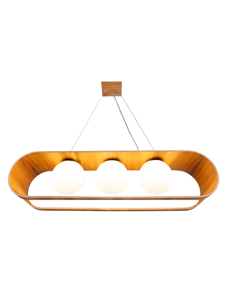Quintiesse Lampa wisząca Sfera 3 źródła światła Elstead Lighting QN-SFERA-3P-TEAK