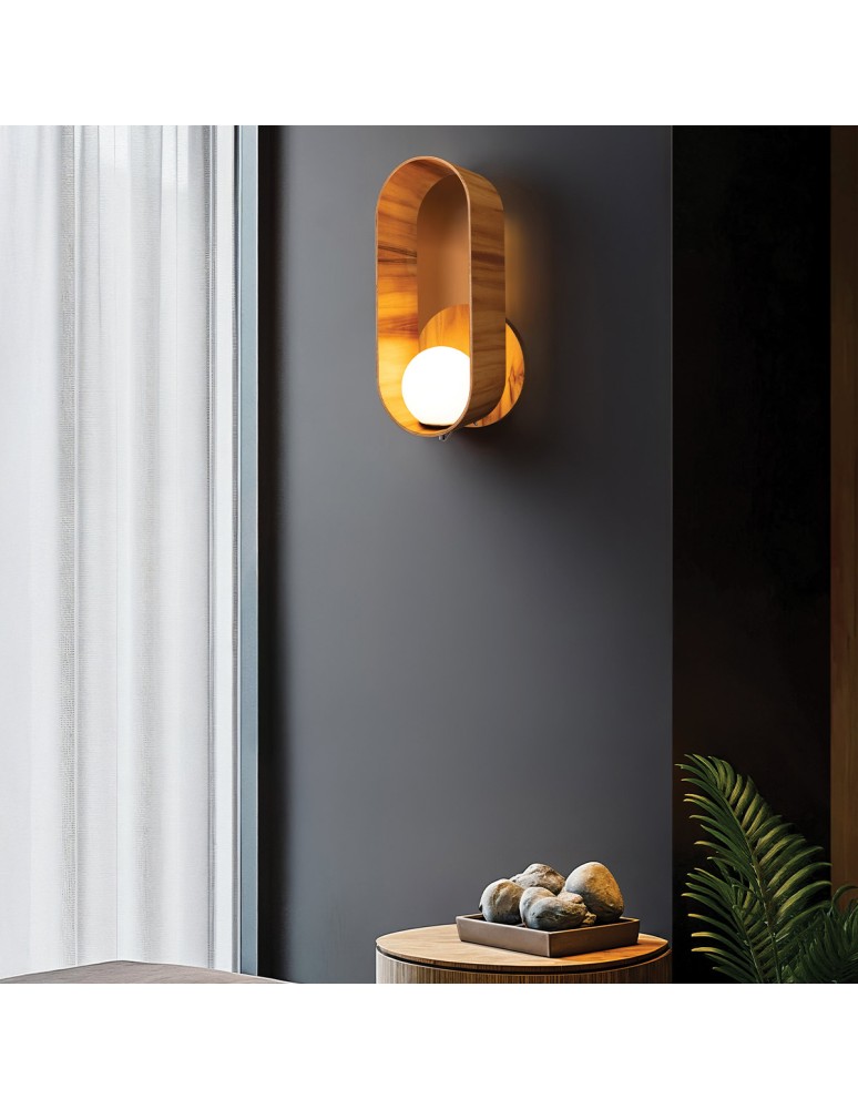 Quintiesse Kinkiet Sfera Elstead Lighting QN-SFERA-WB-L-TEAK