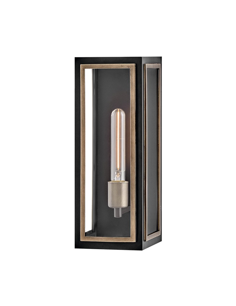 Quintiesse Latarnia naścienna Shaw 1 źródło światła Czarny, oksydowany brąz Zewnętrzna IP44 Elstead Lighting QN-SHAW-1M-