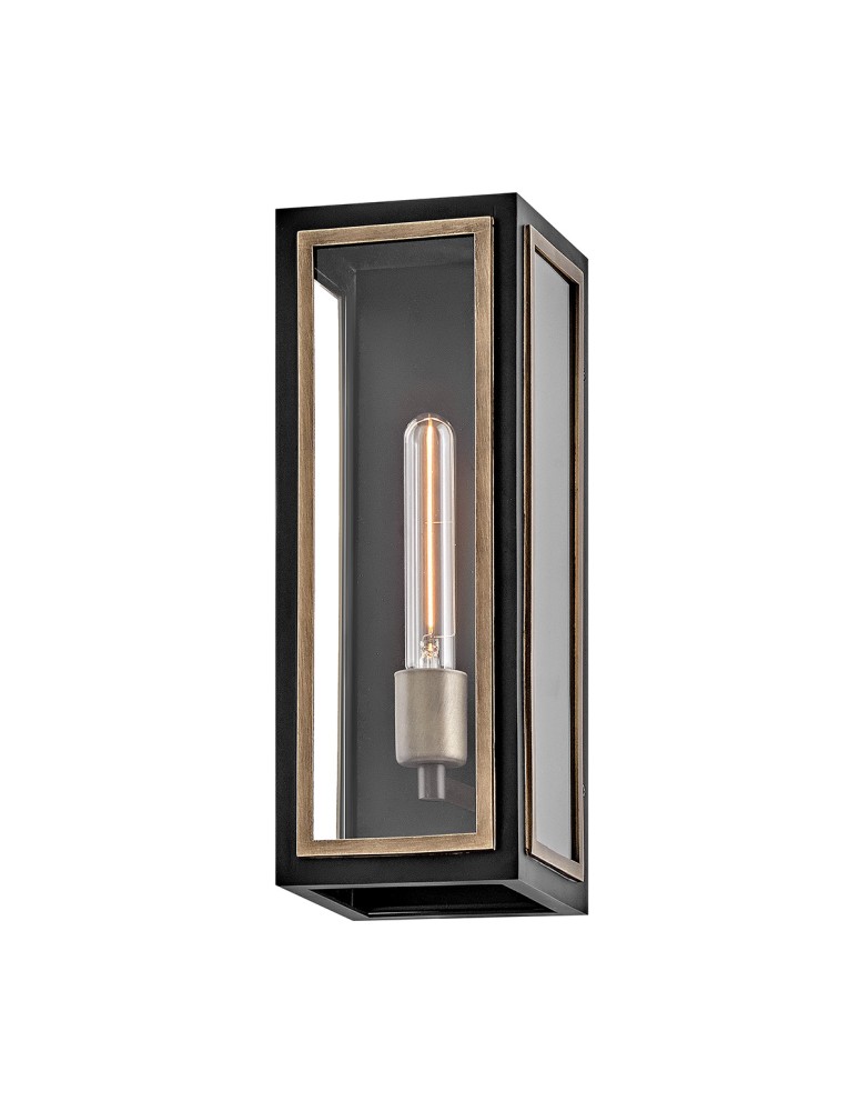 Quintiesse Latarnia naścienna Shaw 1 źródło światła Czarny, oksydowany brąz Zewnętrzna IP44 Elstead Lighting QN-SHAW-1M-
