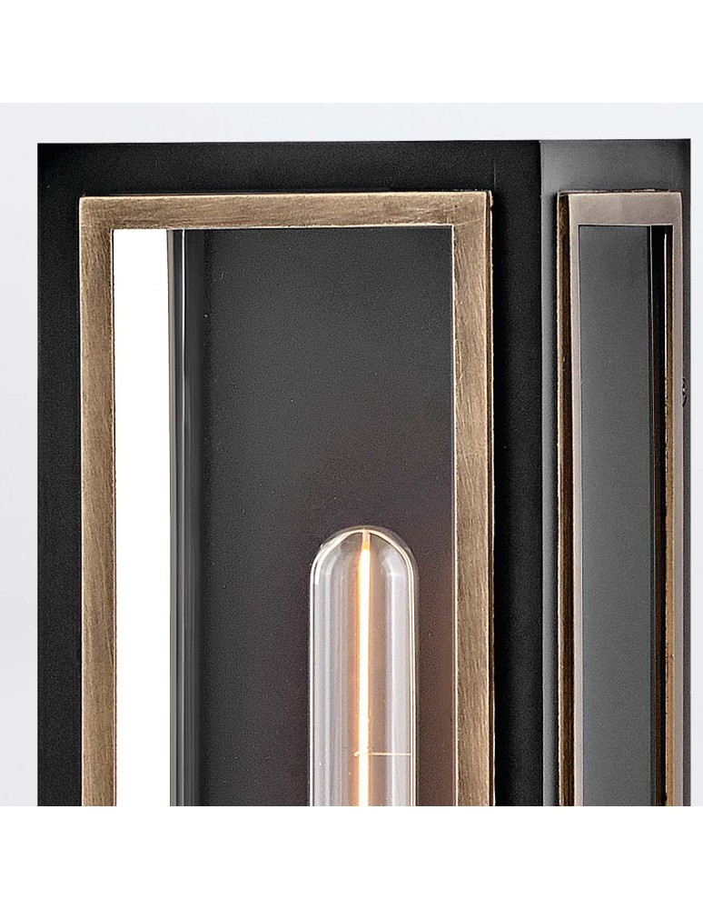 Quintiesse Latarnia naścienna Shaw 1 źródło światła Czarny, oksydowany brąz Zewnętrzna IP44 Elstead Lighting QN-SHAW-1M-