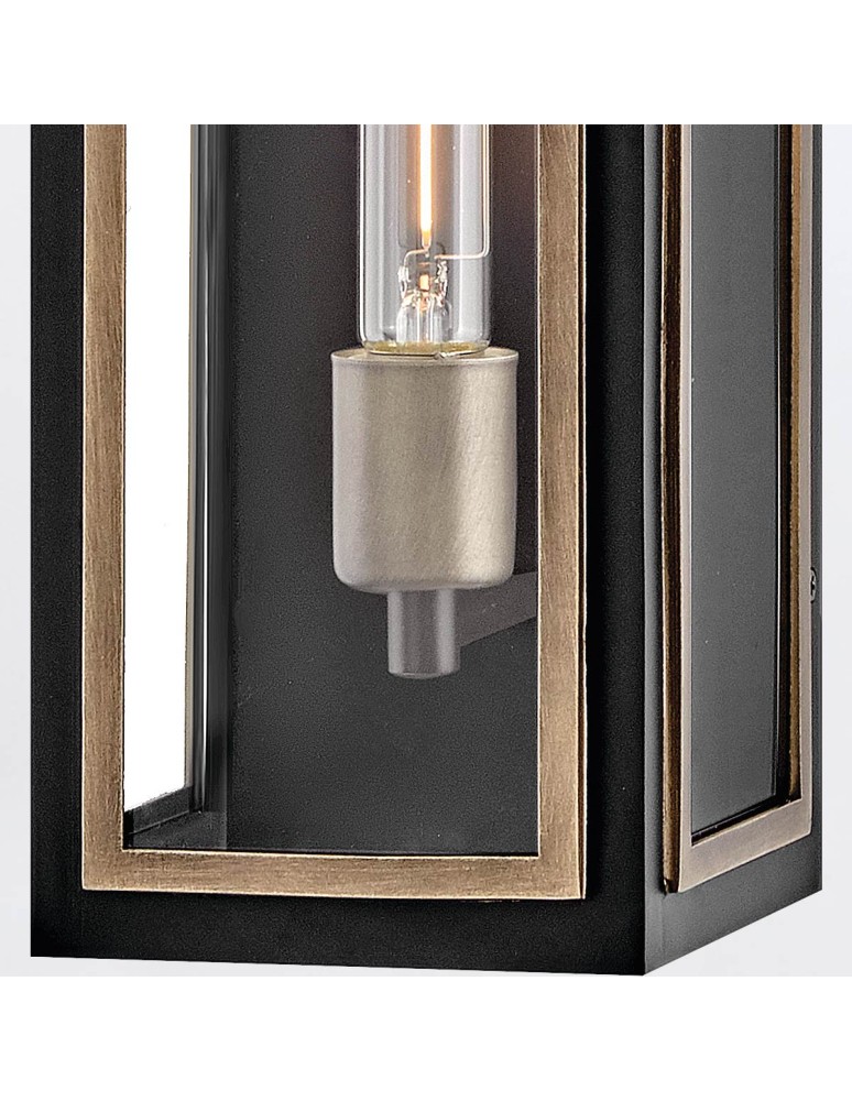 Quintiesse Latarnia naścienna Shaw 1 źródło światła Czarny, oksydowany brąz Zewnętrzna IP44 Elstead Lighting QN-SHAW-1M-