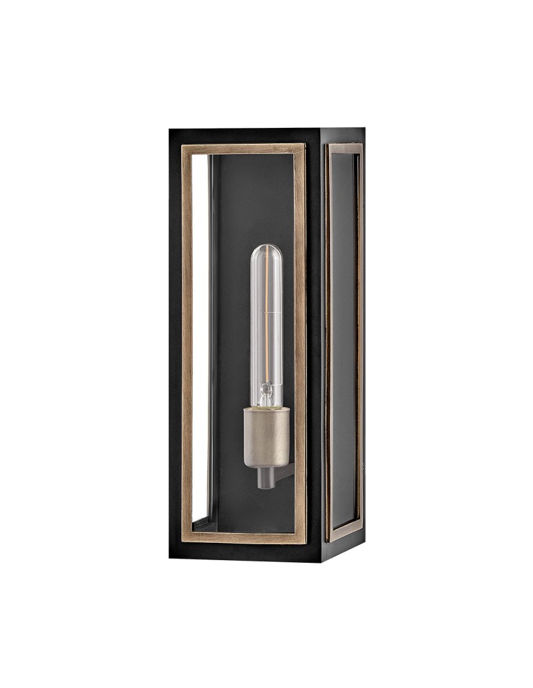 Quintiesse Latarnia naścienna Shaw 1 źródło światła Czarny, oksydowany brąz Zewnętrzna IP44 Elstead Lighting QN-SHAW-1M-