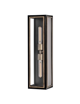Quintiesse Latarnia naścienna Shaw 2 źródła światła Czarny, oksydowany brąz Zewnętrzna IP44 Elstead Lighting QN-SHAW-2M-