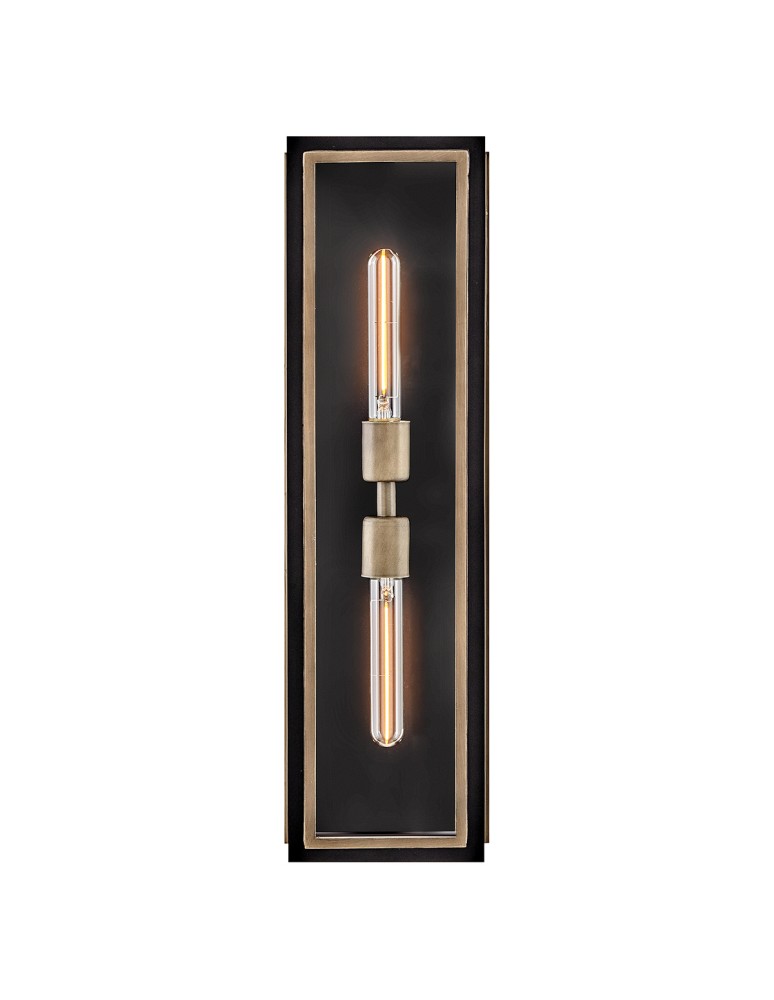 Quintiesse Latarnia naścienna Shaw 2 źródła światła Czarny, oksydowany brąz Zewnętrzna IP44 Elstead Lighting QN-SHAW-2M-