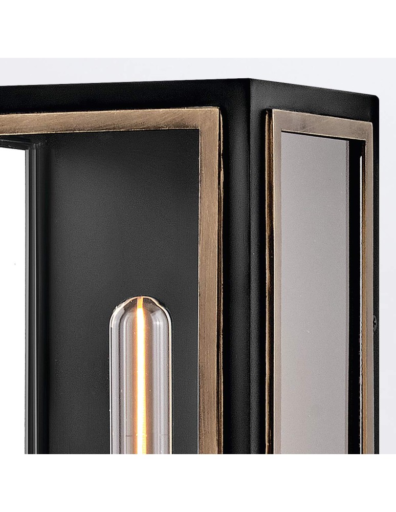 Quintiesse Latarnia naścienna Shaw 2 źródła światła Czarny, oksydowany brąz Zewnętrzna IP44 Elstead Lighting QN-SHAW-2M-