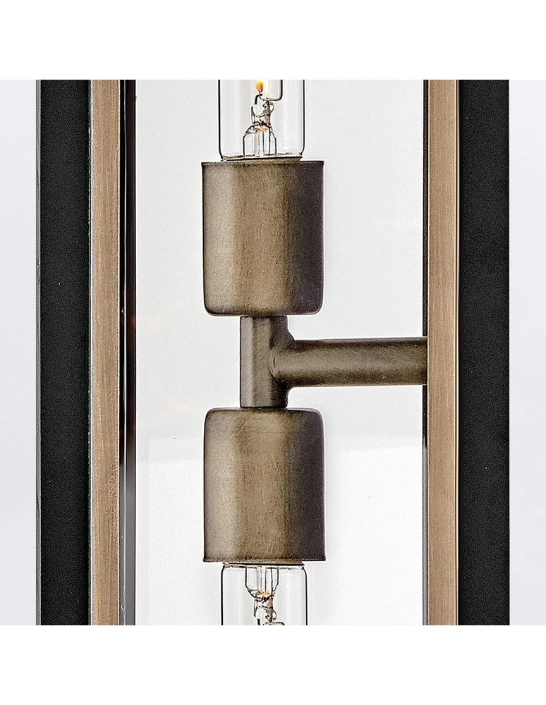 Quintiesse Latarnia naścienna Shaw 2 źródła światła Czarny, oksydowany brąz Zewnętrzna IP44 Elstead Lighting QN-SHAW-2M-