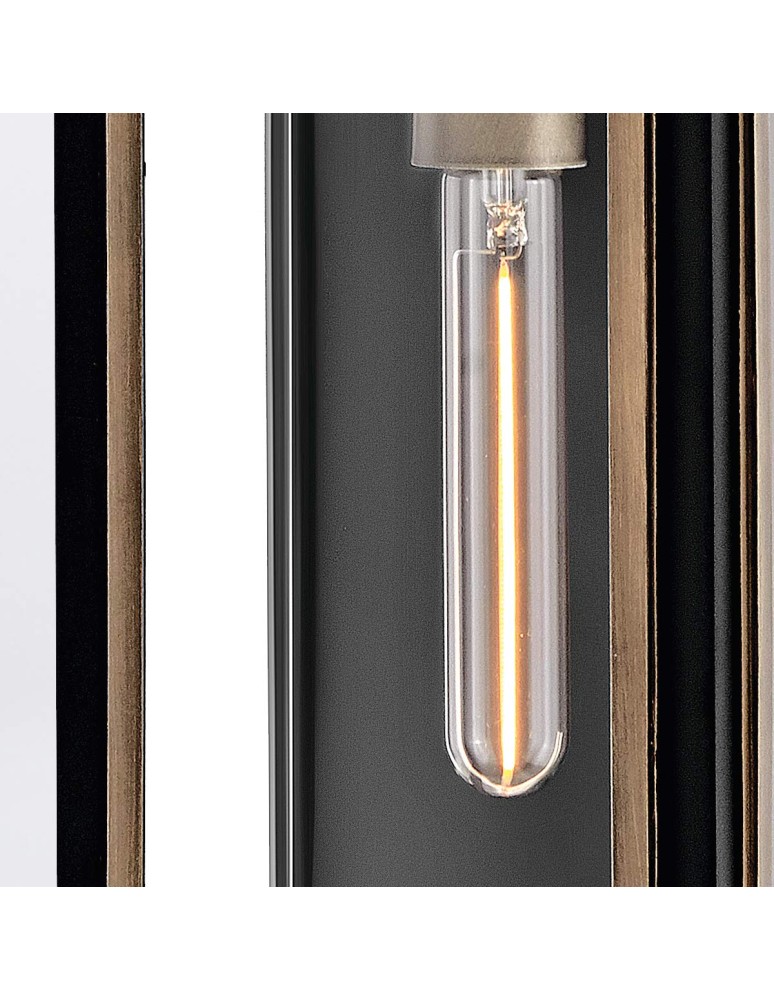 Quintiesse Latarnia naścienna Shaw 2 źródła światła Czarny, oksydowany brąz Zewnętrzna IP44 Elstead Lighting QN-SHAW-2M-