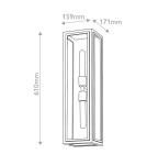 Quintiesse Latarnia naścienna Shaw 2 źródła światła Czarny, oksydowany brąz Zewnętrzna IP44 Elstead Lighting QN-SHAW-2M-