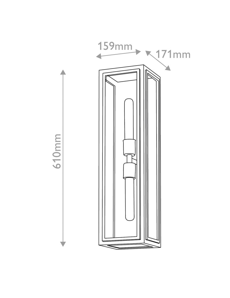 Quintiesse Latarnia naścienna Shaw 2 źródła światła Czarny, oksydowany brąz Zewnętrzna IP44 Elstead Lighting QN-SHAW-2M-