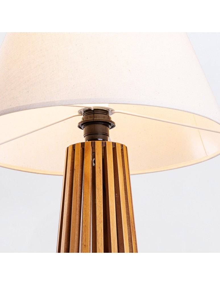 Quintiesse Lampa stołowa Slatted Elstead Lighting QN-SLATTED-TL-TEAK