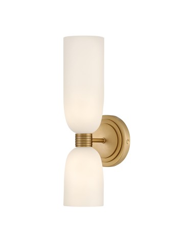 Quintiesse Kinkiet Tallulah 2 źródła światła Lakierowany mosiądz Łazienkowa IP44 Elstead Lighting QN-TALLULAH-WB2-LCB