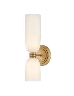 Quintiesse Kinkiet Tallulah 2 źródła światła Lakierowany mosiądz Łazienkowa IP44 Elstead Lighting QN-TALLULAH-WB2-LCB