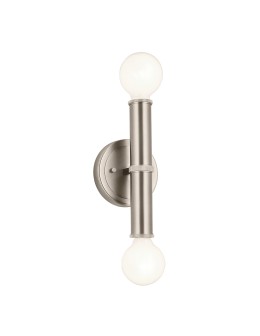 Quintiesse Kinkiet Torche 2 źródła światła Szczotkowany nikiel Łazienkowa IP44 Elstead Lighting QN-TORCHE-2W-BN