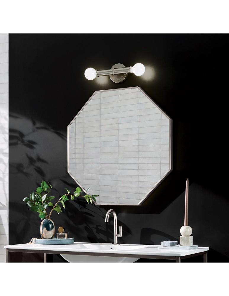 Quintiesse Kinkiet Torche 2 źródła światła Szczotkowany nikiel Łazienkowa IP44 Elstead Lighting QN-TORCHE-2W-BN