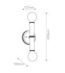 Quintiesse Kinkiet Torche 2 źródła światła Szampański brąz Łazienkowa IP44 Elstead Lighting QN-TORCHE-2W-CPZ