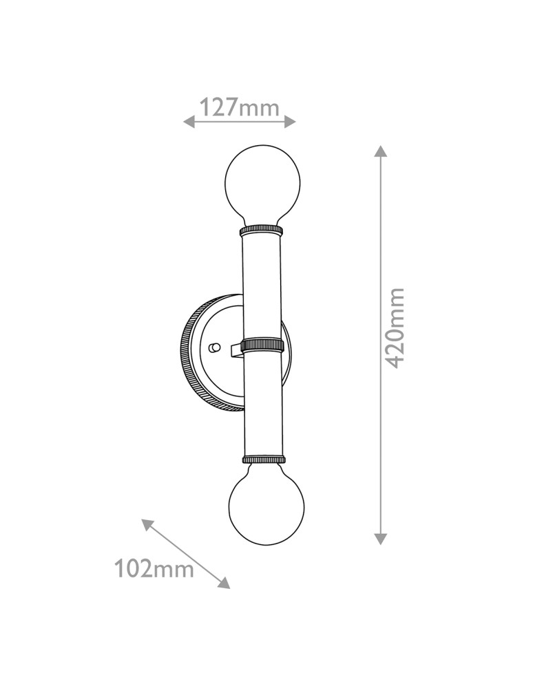 Quintiesse Kinkiet Torche 2 źródła światła Szampański brąz Łazienkowa IP44 Elstead Lighting QN-TORCHE-2W-CPZ