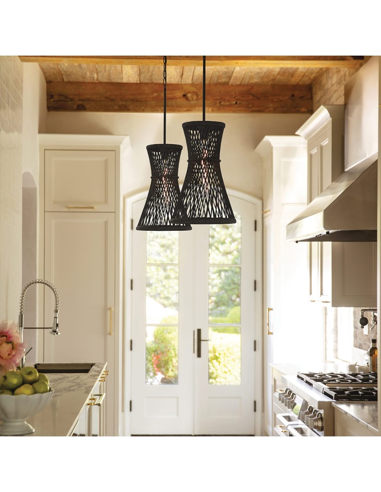 Quintiesse Lampa wisząca Twyla 1 źródło światła Czarny Elstead Lighting QN-TWYLA-1P-BK