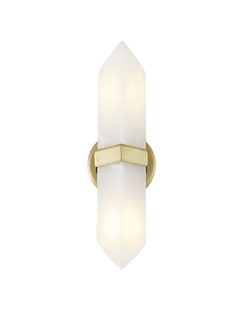 Quintiesse Kinkiet Valencia 2 źródła światła Vintage mosiądz Elstead Lighting QN-VALENCIA-2WB-VBS-AR