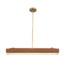 Quintiesse Lampa wyspowa LED Valise Vintage mosiądz, skóra koniakowa Elstead Lighting QN-VALISE-LP80-VBS-CL