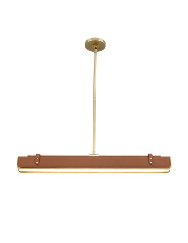 Quintiesse Lampa wyspowa LED Valise Vintage mosiądz, skóra koniakowa Elstead Lighting QN-VALISE-LP80-VBS-CL - product 2