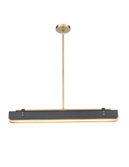 Quintiesse Lampa wyspowa LED Valise Vintage mosiądz, skóra smokingowa Elstead Lighting QN-VALISE-LP80-VBS-TL - product 2