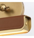 Quintiesse Mała obrazówka LED Valise Picture Vintage mosiądz, skóra koniakowa Elstead Lighting QN-VALISE-PL-S-VBS-CL
