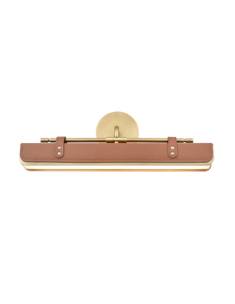 Quintiesse Kinkiet LED Valise Vintage mosiądz, skóra koniakowa Elstead Lighting QN-VALISE-W-VBS-CL