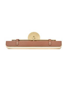 Quintiesse Kinkiet LED Valise Vintage mosiądz, skóra koniakowa Elstead Lighting QN-VALISE-W-VBS-CL