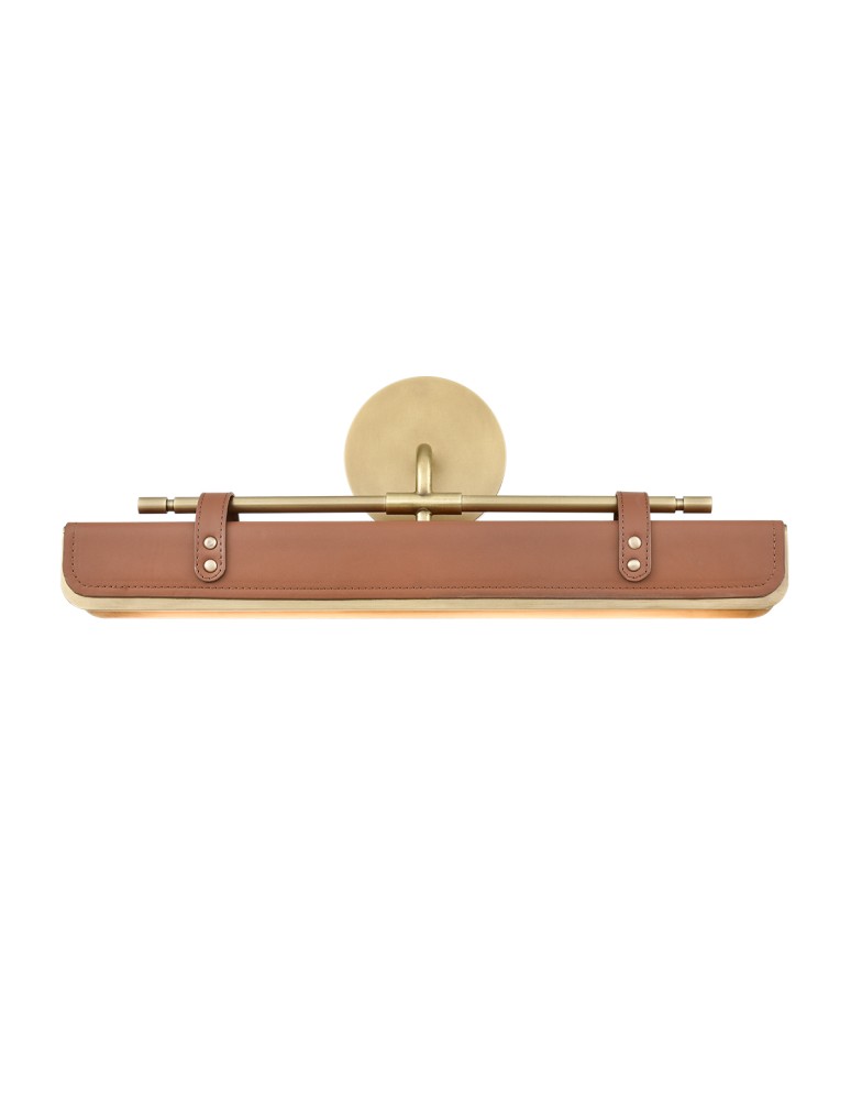 Quintiesse Kinkiet LED Valise Vintage mosiądz, skóra koniakowa Elstead Lighting QN-VALISE-W-VBS-CL