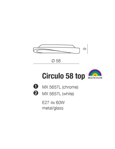 Azzardo CIRCULO 58 TOP WHITE 4xE27 Sufitowa Biały AZ0985 - produkt 2