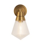 Quintiesse Kinkiet Willard 1 źródło światła Vintage mosiądz Elstead Lighting QN-WILLARD-1WB-VBS-PG