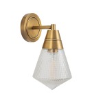 Quintiesse Kinkiet Willard 1 źródło światła Vintage mosiądz Elstead Lighting QN-WILLARD-1WB-VBS-PG
