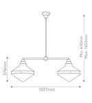 Quintiesse Lampa wyspowa Willard 2 źródła światła Miejski brąz Elstead Lighting QN-WILLARD-LP2-UBZ-PG
