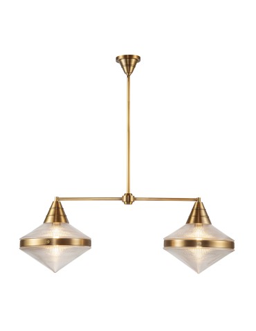 Quintiesse Lampa wyspowa Willard 2 źródła światła Vintage mosiądz Elstead Lighting QN-WILLARD-LP2-VBS-PG