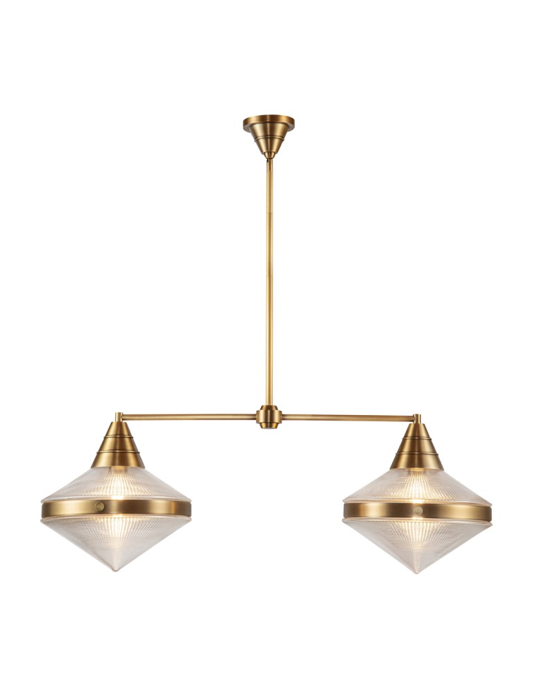 Quintiesse Lampa wyspowa Willard 2 źródła światła Vintage mosiądz Elstead Lighting QN-WILLARD-LP2-VBS-PG