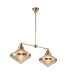 Quintiesse Lampa wyspowa Willard 2 źródła światła Vintage mosiądz Elstead Lighting QN-WILLARD-LP2-VBS-PG