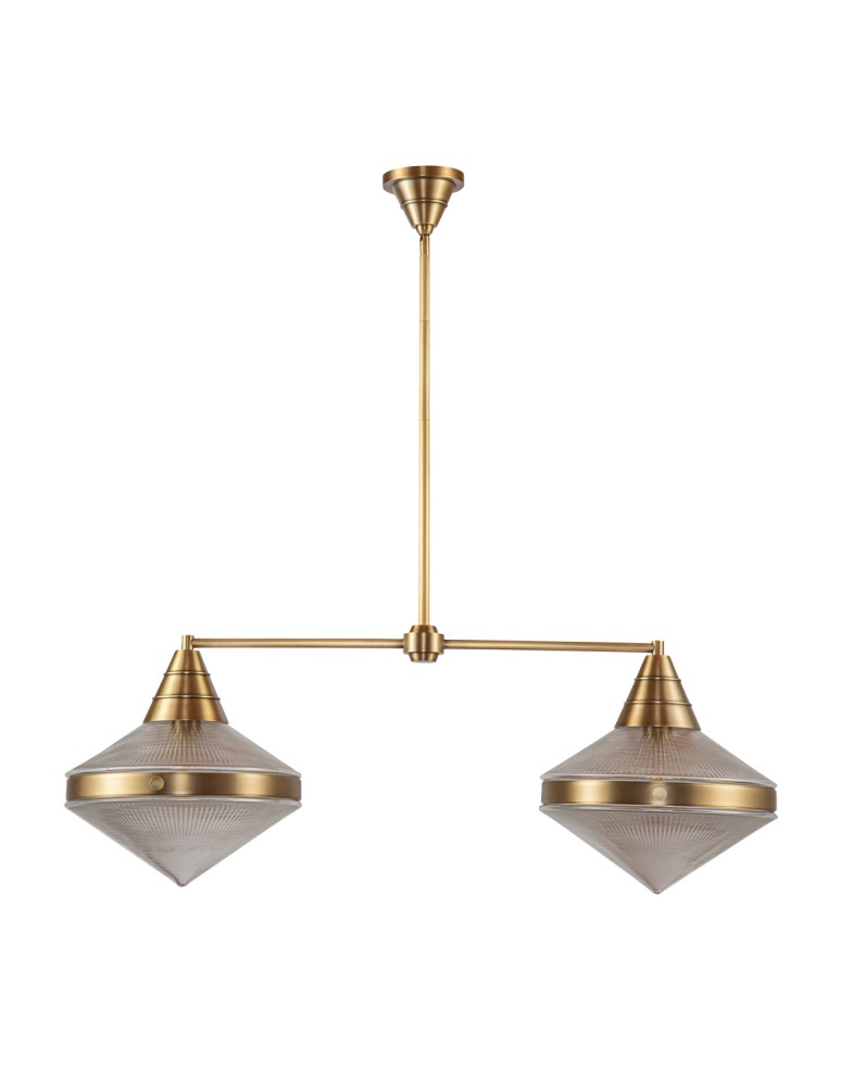 Quintiesse Lampa wyspowa Willard 2 źródła światła Vintage mosiądz Elstead Lighting QN-WILLARD-LP2-VBS-PG