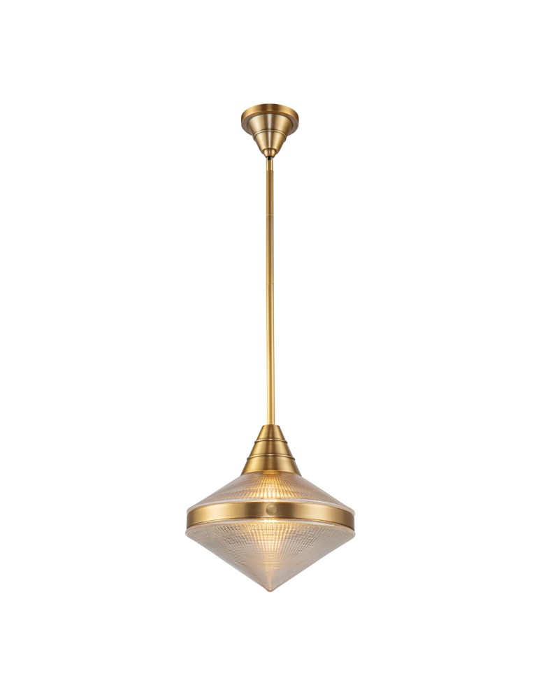 Quintiesse Lampa wisząca Willard 1 źródło światła Vintage mosiądz Elstead Lighting QN-WILLARD-P-VBS-PG